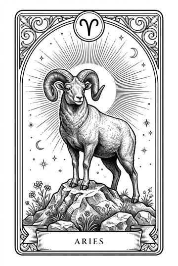 Carta ilustrada de Aries