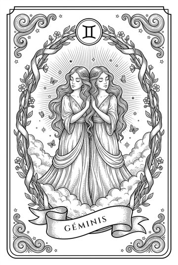 Carta ilustrada de Géminis