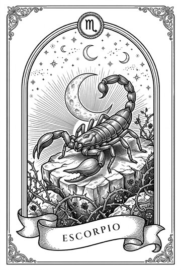 Carta ilustrada de Escorpio