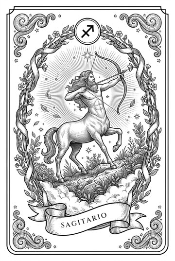 Carta ilustrada de Sagitario