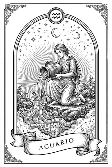 Carta ilustrada de Acuario